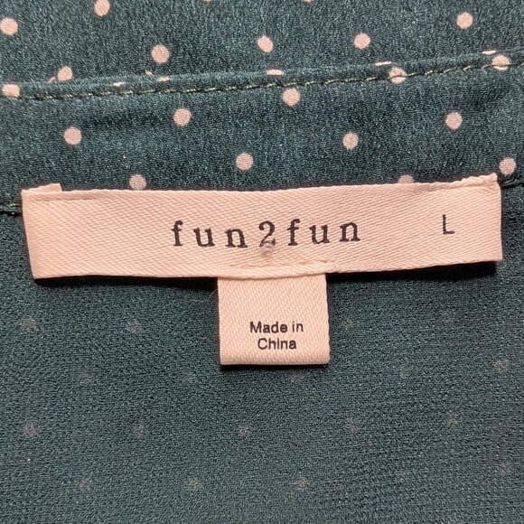 Fun 2 Fun Lillian V-Neck Blouse in Dark Green - Picture 2 of 8